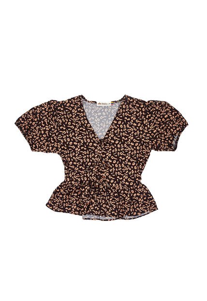 BLUSA VIKATS MUJER AG7576 ANIMAL PRINT NEGRO Talla L