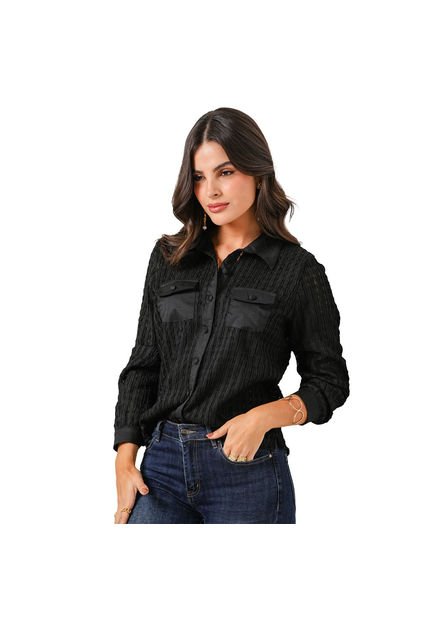 BLUSA VIKATS MUJER AG7282 NEGRO Talla M