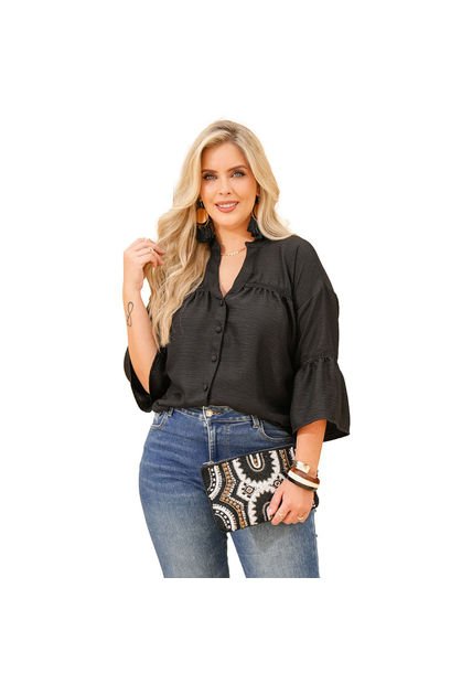 BLUSA VIKATS MUJER AG7274 NEGRO Talla 14