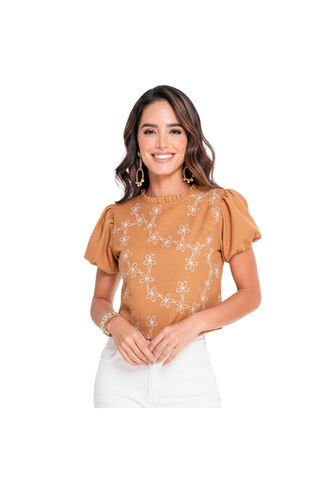 BLUSA VIKATS MUJER AG7569 CAMEL Talla L Vikats