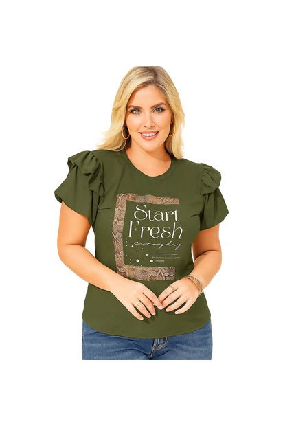 BLUSA VIKATS MUJER AG7473 VERDE MILITAR Talla 18