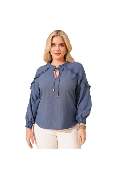 BLUSA VIKATS MUJER AG7300 AZUL Talla L