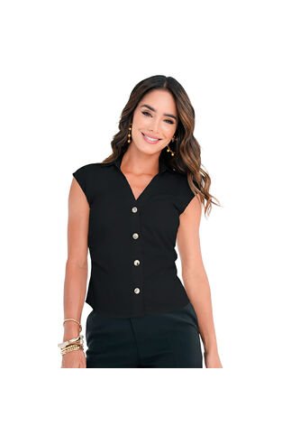 BLUSA VIKATS MUJER AG7649 NEGRO Talla XL Vikats