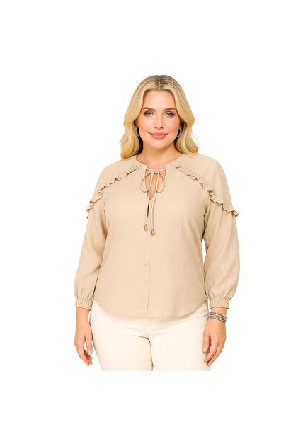 BLUSA VIKATS MUJER AG7300 BEIGE Talla XXL