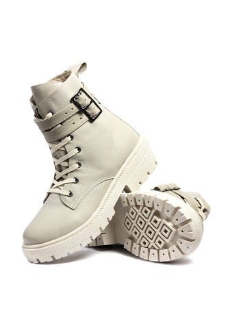 Botas Cuero Mujer Beige VillabonR VDM-5055 Correas VillabonR