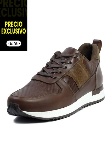 Tenis Moda Cuero Hombre Cafe VillabonR VW-3031