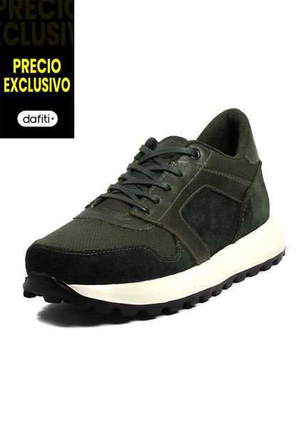Tenis Moda Cuero Hombre Verde VillabonR VE-3033