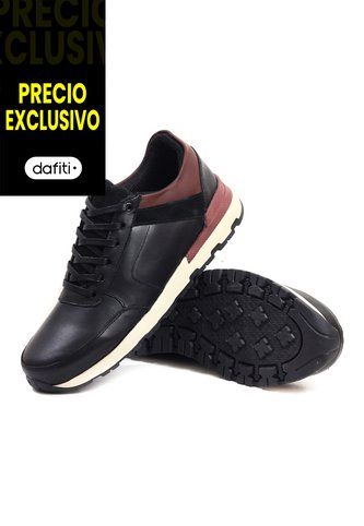 Tenis Cuero Hombre Negro VillabonR VO-3030 VillabonR
