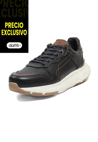 Tenis Cuero Hombre Negro VillabonR VD-3034 VillabonR