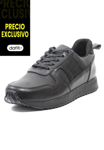 Tenis Cuero Hombre VillabonR VW-3030 Negro VillabonR