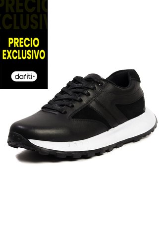 Tenis Moda Cuero Hombre Negro VillabonR VA-3015 VillabonR