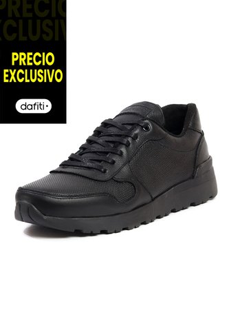 Tenis Moda Cuero Hombre Negro VillabonR VP-3037 VillabonR