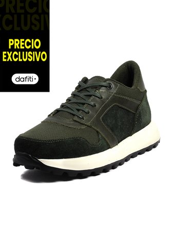 Tenis Moda Cuero Hombre Verde VillabonR VE-3033 VillabonR