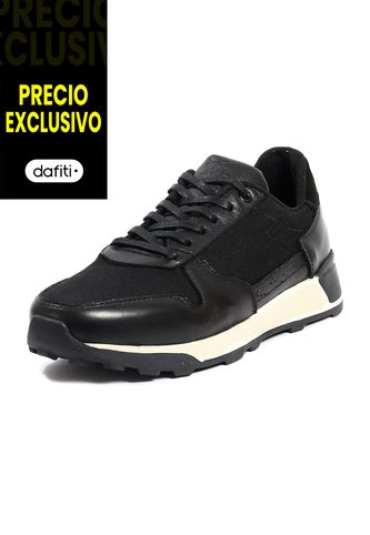 Tenis Moda Cuero Hombre Negro VillabonR VK-3030 VillabonR