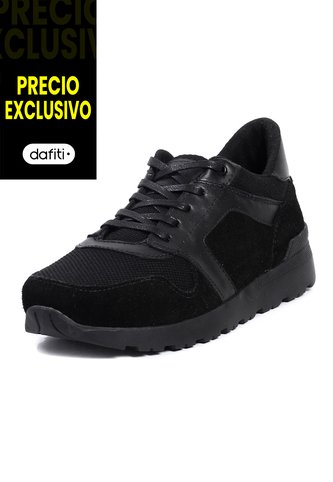 Tenis Moda Cuero Hombre Negro VillabonR VE-3030 VillabonR