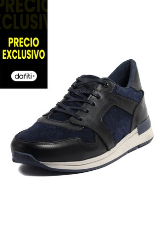 Tenis Moda Cuero Hombre AzulXNegro VillabonR VE-3032 VillabonR