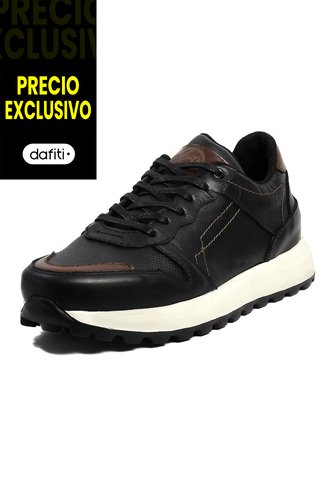 Tenis Cuero Hombre Negro VillabonR VD-3032 VillabonR