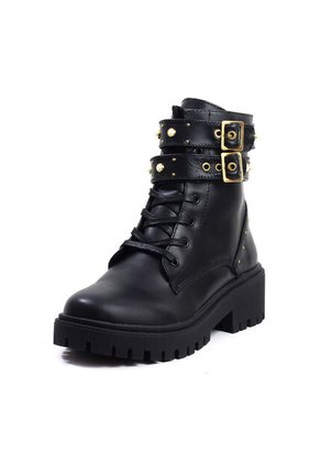 Botas Cuero Mujer Negro VillabonR VDM-5057 Correas Taches