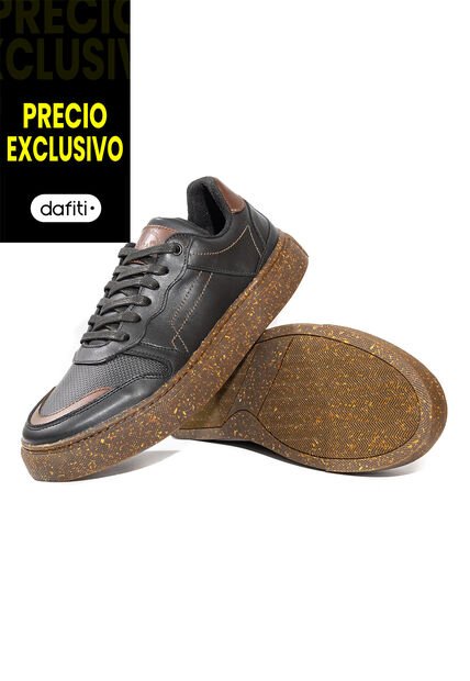 Tenis Cuero Hombre Negro VillabonR VD-3037