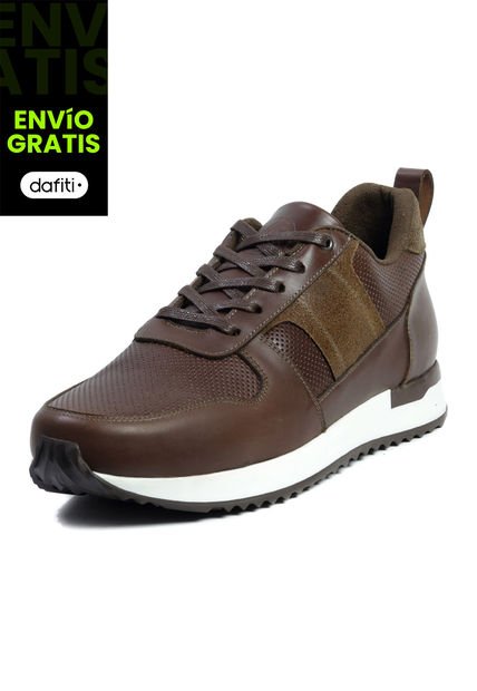 Tenis Moda Cuero Hombre Cafe VillabonR VW-3031