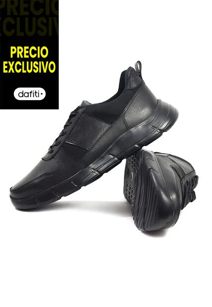 Tenis Cuero Hombre Negro VillabonR VL-3032C-A