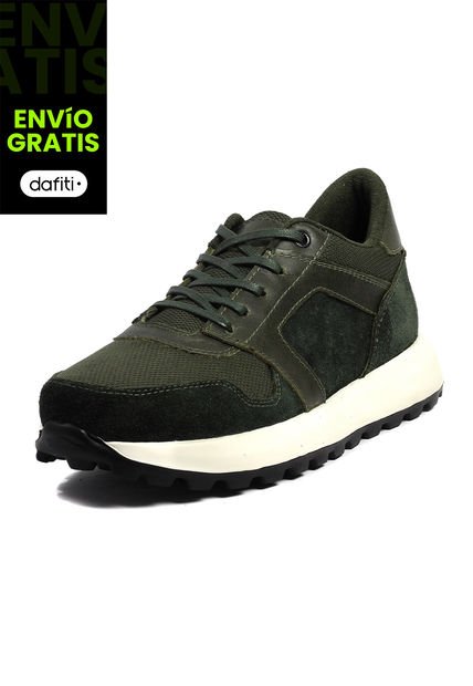 Tenis Moda Cuero Hombre Verde VillabonR VE-3033