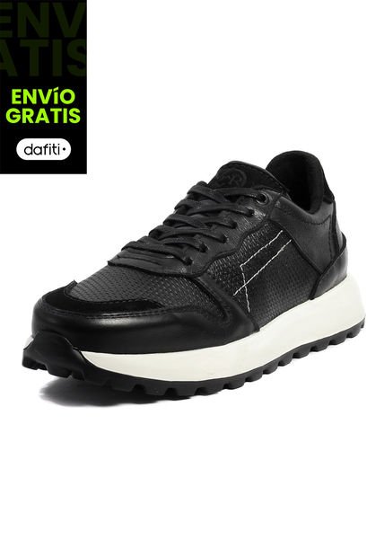 Tenis Cuero Hombre Negro VillabonR VD-3030