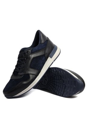 Tenis Moda Cuero Hombre AzulXNegro VillabonR VE-3032
