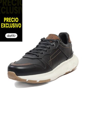 Tenis Cuero Hombre Negro VillabonR VD-3034 VillabonR