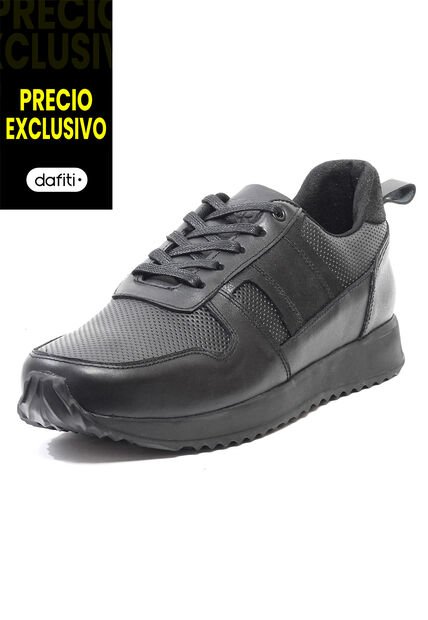 Tenis Cuero Hombre VillabonR VW-3030 Negro