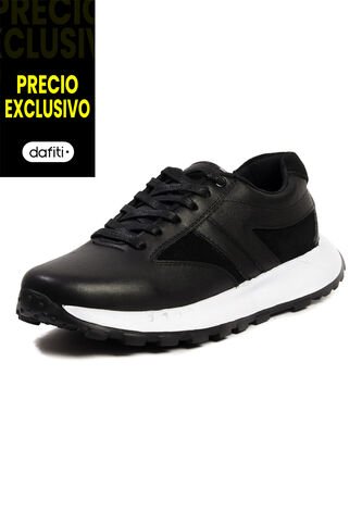 Tenis Moda Cuero Hombre Negro VillabonR VA-3015 VillabonR