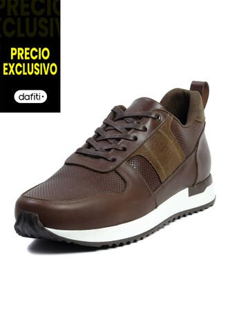 Tenis Moda Cuero Hombre Cafe VillabonR VW-3031 VillabonR