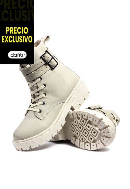 Botas Cuero Mujer Beige VillabonR VDM-5055 Correas