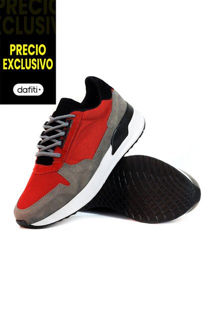 Tenis Hombre VillabonR VTH-3037 Rojo Gris