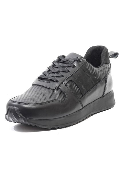 Tenis Cuero Hombre VillabonR VW-3030 Negro