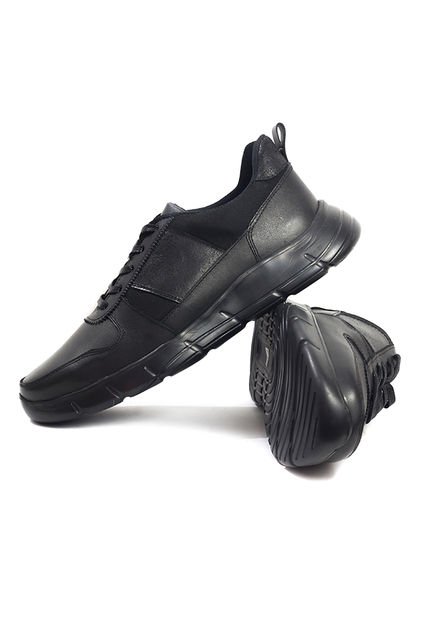 Tenis Cuero Hombre Negro VillabonR VL-3032C-A