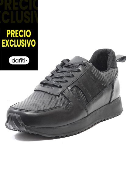 Tenis Cuero Hombre VillabonR VW-3030 Negro