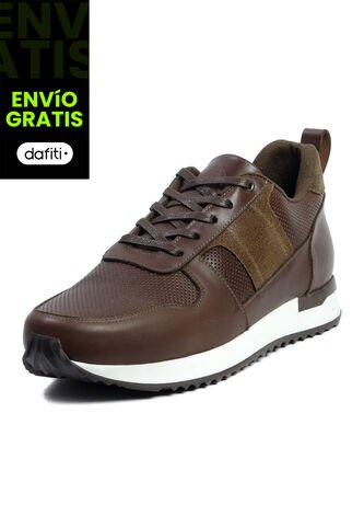 Tenis Moda Cuero Hombre Cafe VillabonR VW-3031 VillabonR
