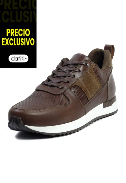 Tenis Moda Cuero Hombre Cafe VillabonR VW-3031