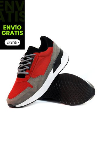 Tenis Hombre VillabonR VTH-3037 Rojo Gris VillabonR