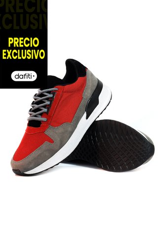Tenis Hombre VillabonR VTH-3037 Rojo Gris VillabonR