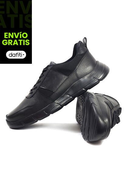 Tenis Cuero Hombre Negro VillabonR VL-3032C-A