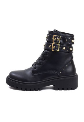 Botas Cuero Mujer Negro VillabonR VDM-5057 Correas Taches