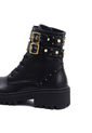 Botas Cuero Mujer Negro VillabonR VDM-5057 Correas Taches de VillabonR