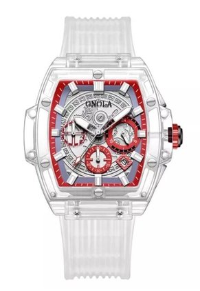Reloj Onola 6811 Cronógrafo Fondo Rojo - Transparente
