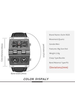 Reloj OULM 9525 Multi Analogo Tablero Negro - Negro
