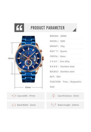 Reloj Skmei 9285 Cronógrafo - Azul