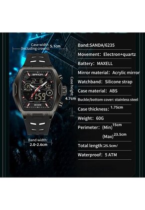 Reloj Hombre Sven 6235 Dual Time - Negro