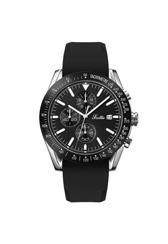 Reloj Scottie 9253 Cronógrafo Carcasa Plata - Negro Vintage Accessories