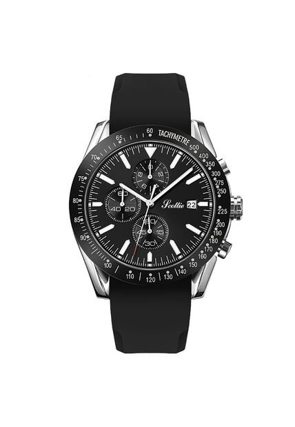 Reloj Scottie 9253 Cronógrafo Carcasa Plata - Negro